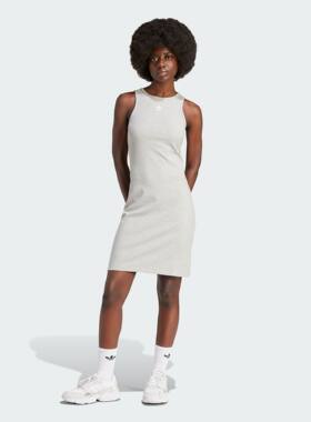 Adidas/阿迪达斯 女子三叶草针织运动修身圆领背心连衣裙 IR5923