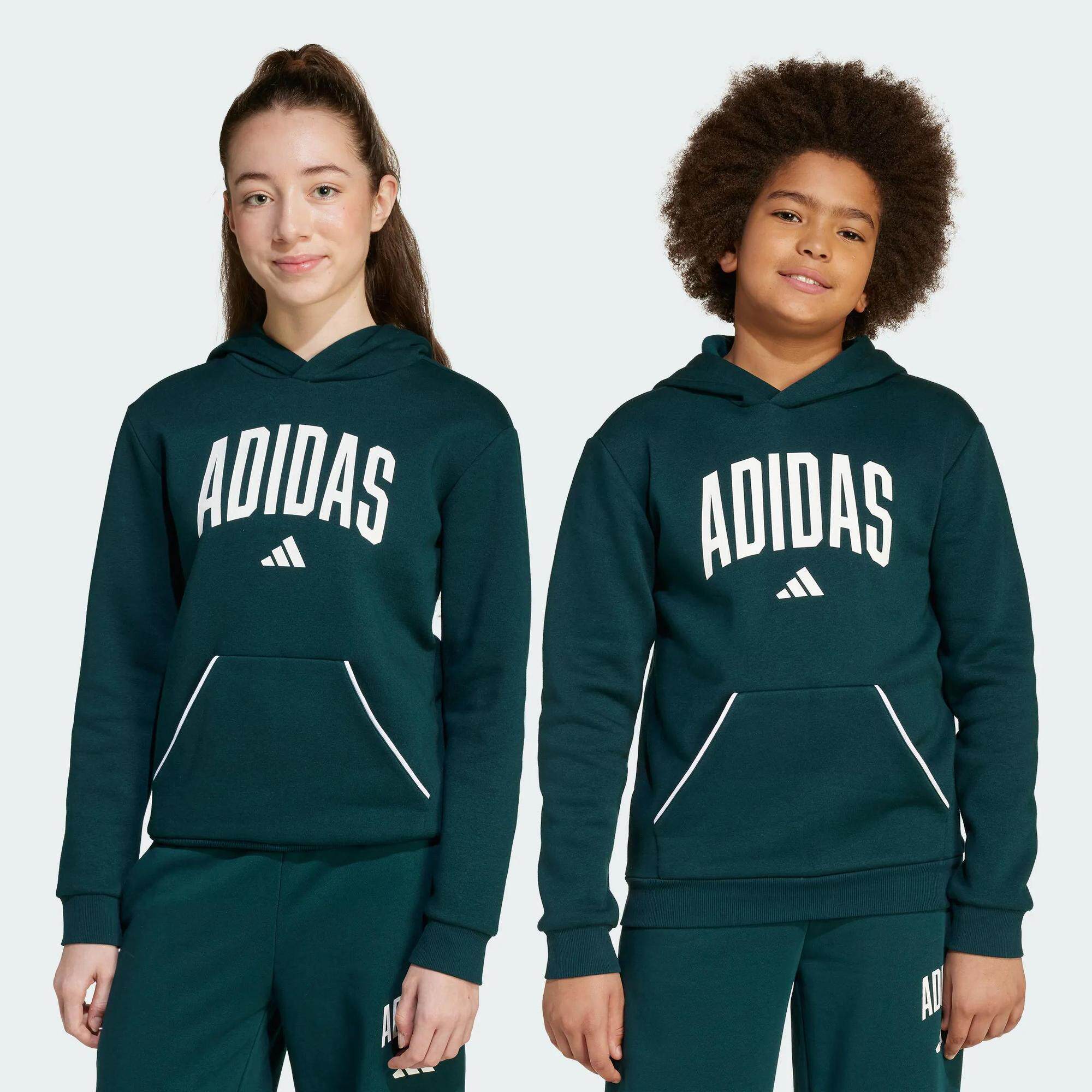 Adidas/阿迪达斯 大童亲子抓绒运动休闲连帽卫衣套头衫 JV7337