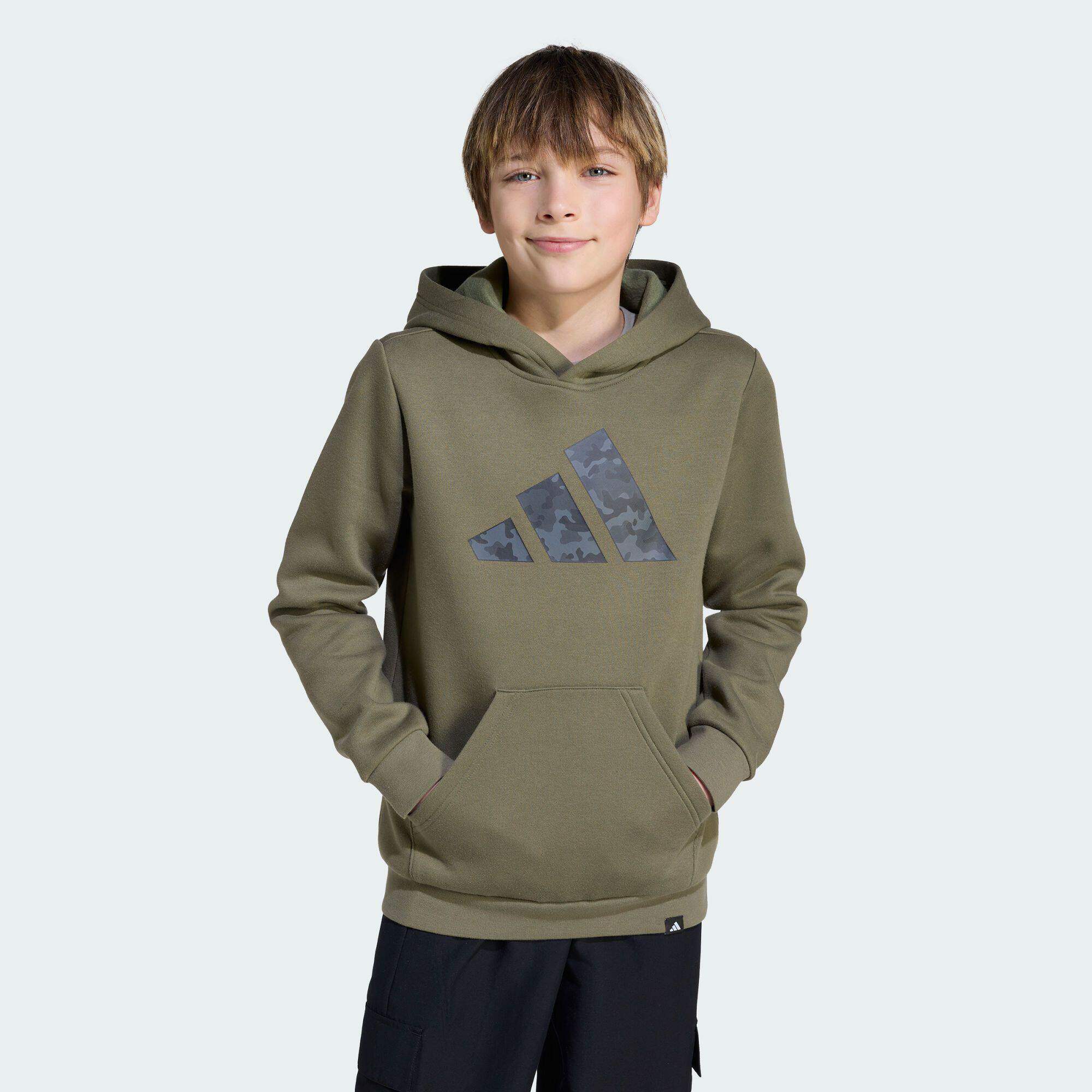 Adidas/阿迪达斯 大童亲子抓绒运动休闲连帽卫衣套头衫 JV5127