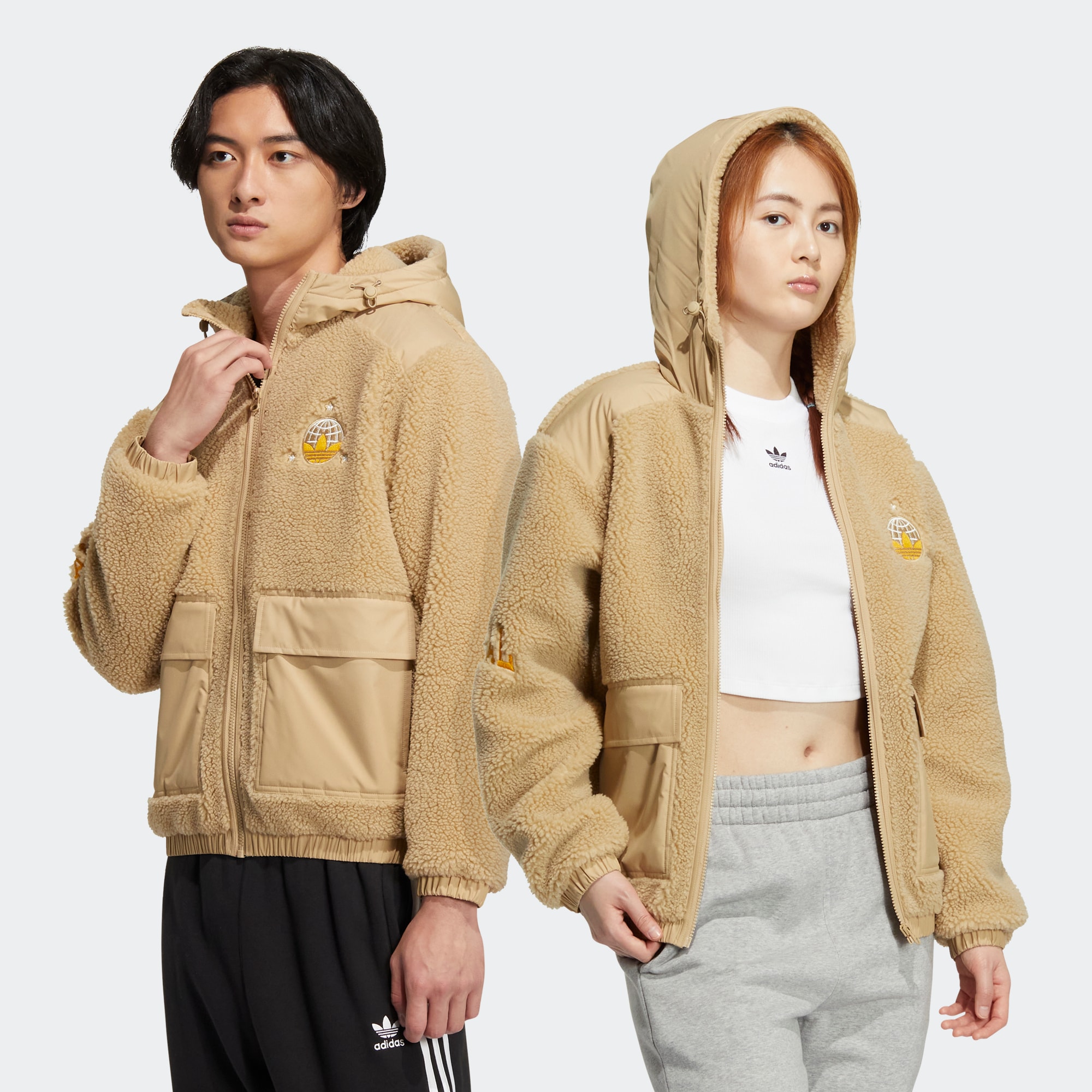 Adidas/阿迪达斯 三叶草男女美式仿运动夹克外套 HS2006