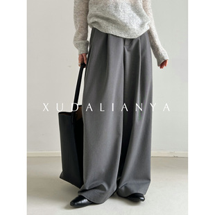 春夏藏肉阔腿休闲裤 裤 女 ROW老钱宽松好打理垂顺西装 徐大脸吖定制