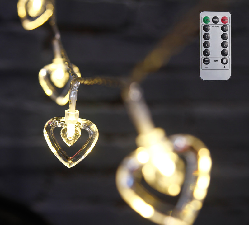 LED彩灯闪爱心串情人节日婚庆