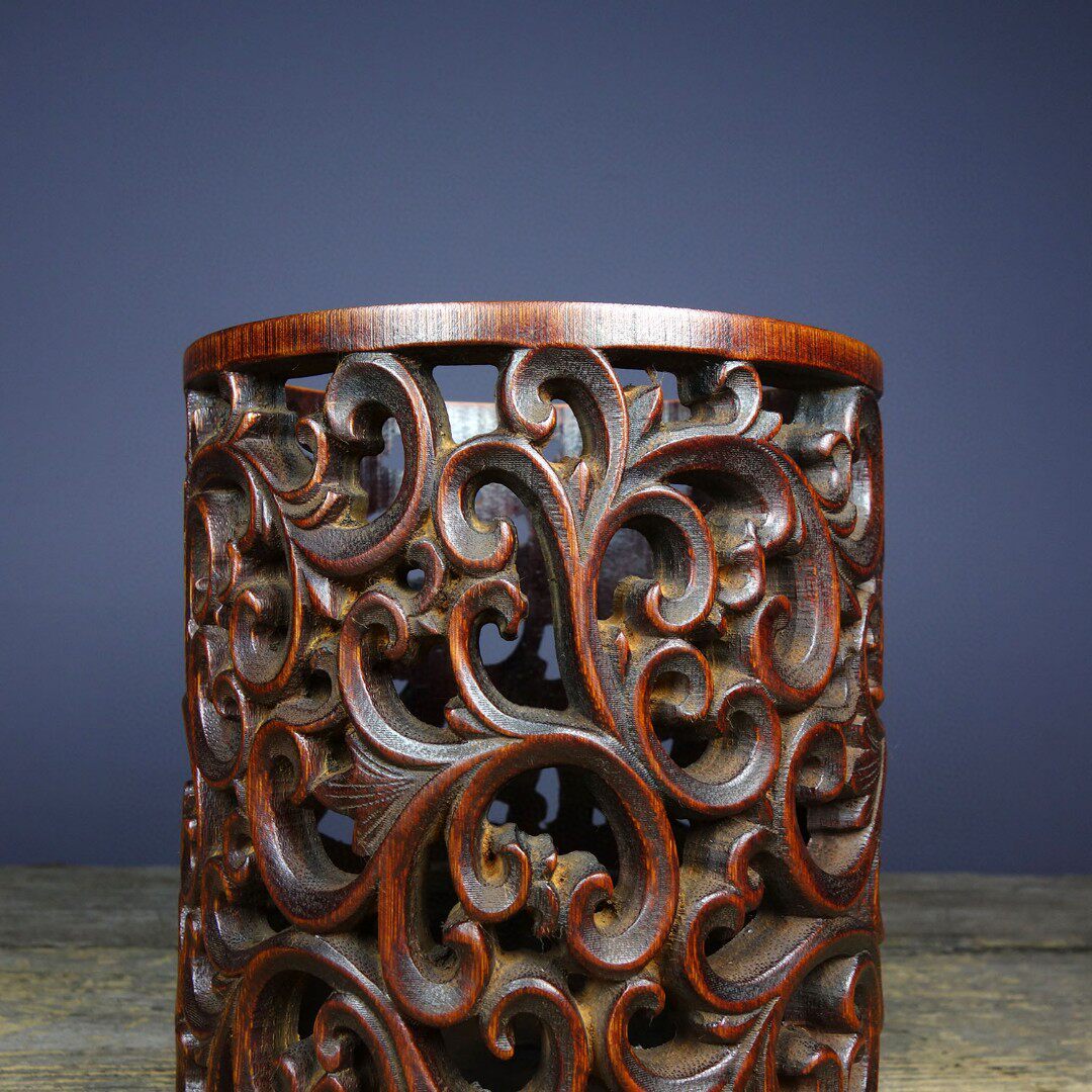 골동품 기타 골동품 오래된 물건 순수 수제 대나무 조각 속이 빈 루이 펜 홀더 민속 공예품 오래된 물건 컬렉션