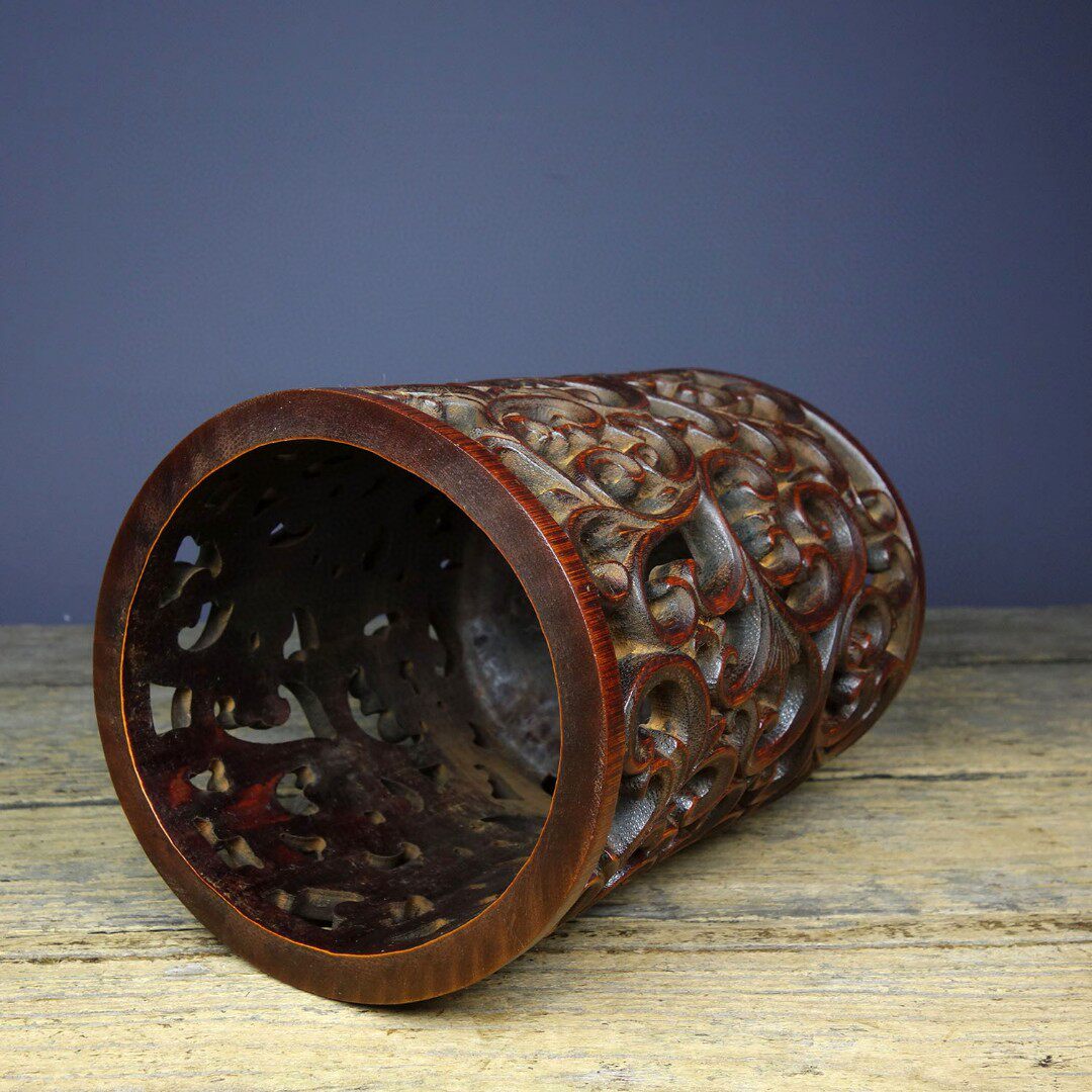 골동품 기타 골동품 오래된 물건 순수 수제 대나무 조각 속이 빈 루이 펜 홀더 민속 공예품 오래된 물건 컬렉션