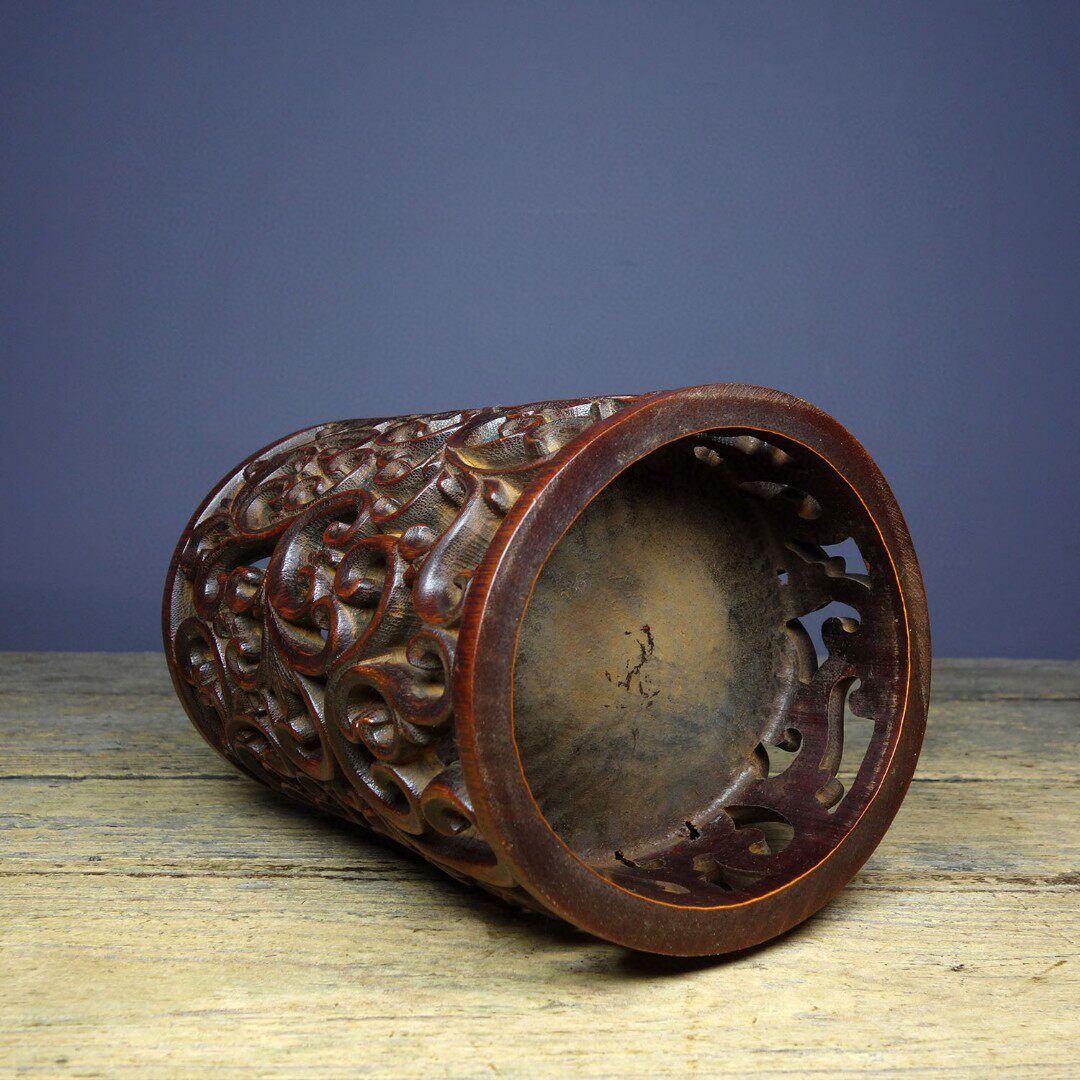 골동품 기타 골동품 오래된 물건 순수 수제 대나무 조각 속이 빈 루이 펜 홀더 민속 공예품 오래된 물건 컬렉션