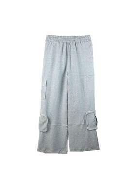 WM女装春季休闲多口袋工装风直筒长裤101475/KQ32