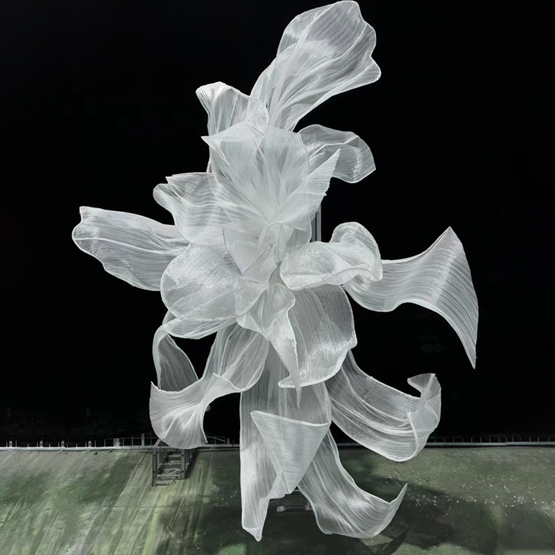 婚礼布置装饰花艺欧根纱大花朵花瓣橱窗花绢婚庆舞台布艺造型定制