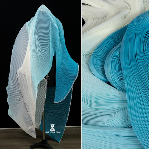 渐变肌理立体风琴褶皱布料
