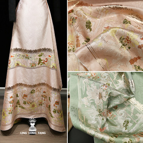 金线提花面料国风汉服马面裙布料