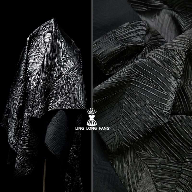 复合手工肌理乱皱布料设计师面料