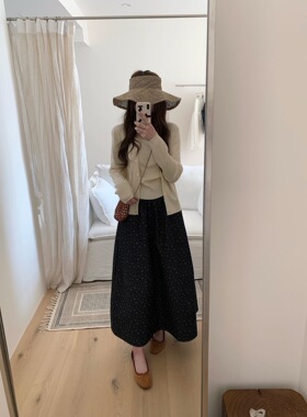 韩系温柔淑女细密针织开衫+吊带