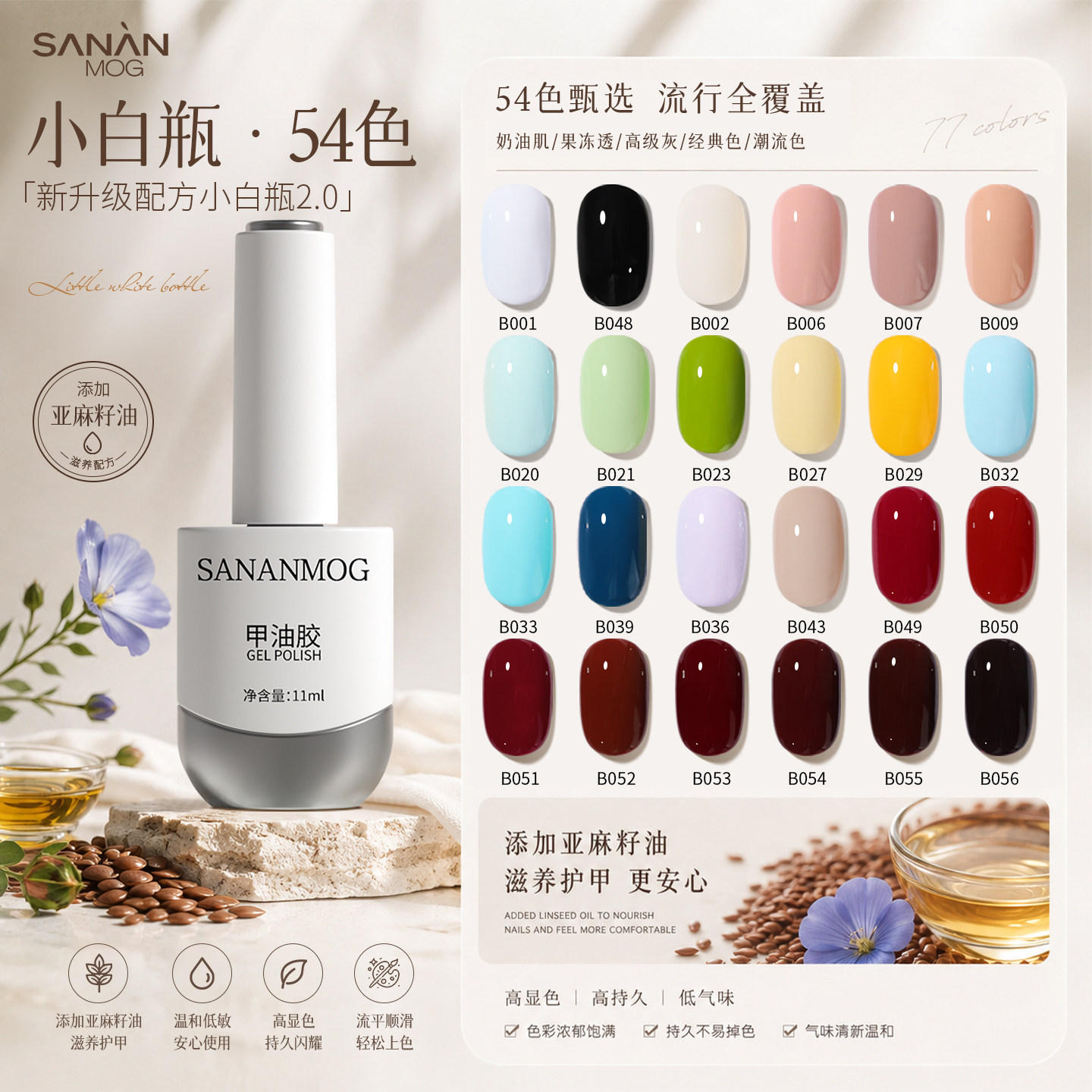 一秒流平甲油胶2026新款高饱和植物美甲胶裸色纯色指甲油烤灯专用