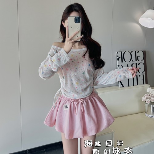 新款甜美高级感清新比基尼三件套