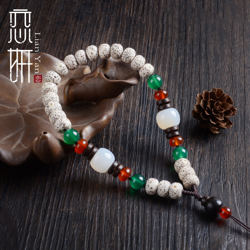 手工编织菩提车钥匙弹弓挂绳图片
