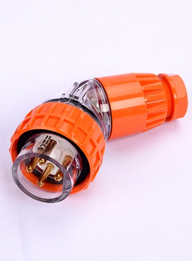 科瑞普KRIPAL澳标户外防水插头56PA440防暴雨弯插头40A 4P 500V