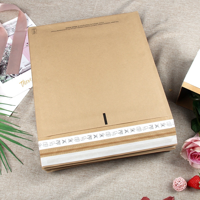 牛皮纸袋快递衣服防震自封袋信封袋子服装打包发货压纹纸袋