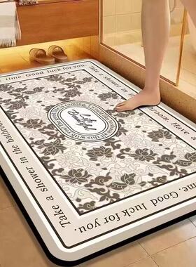 浴室地垫厕所防滑垫卫生间吸水速干硅藻泥脚垫子家用耐脏免洗地毯