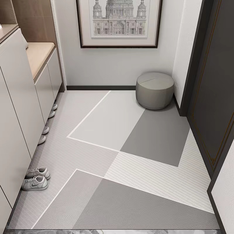 简约风皮革门口可裁剪耐脏防滑垫