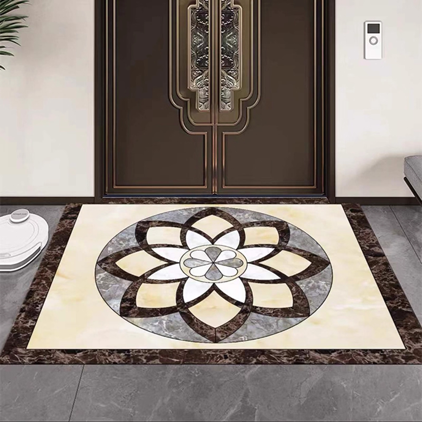 入户大理石花纹可裁剪地毯门垫