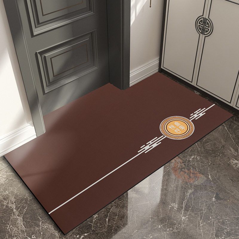 新中式PU皮革入户门地垫家用门垫玄关进门防滑地毯可擦免洗脚垫子,居家布艺,家用脚垫,淘宝优惠券,粉丝福利购,淘宝优惠卷