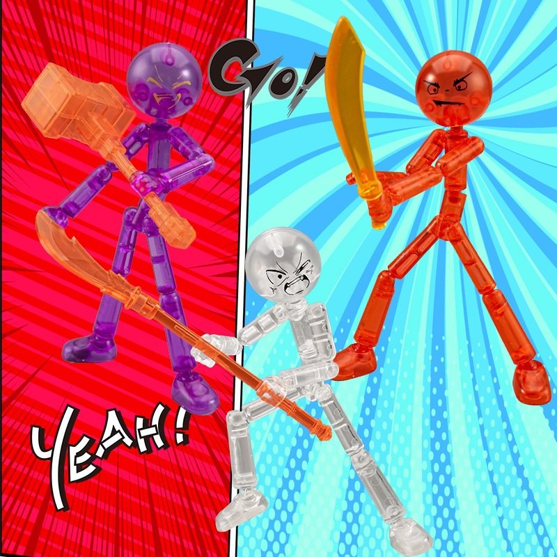 创意炫酷火柴人拼装积木人玩具关节可动手办潮玩公仔男生摆件礼物,玩具/童车/益智/积木/模型,创意/整蛊玩具,淘宝优惠券,粉丝福利购,淘宝优惠卷