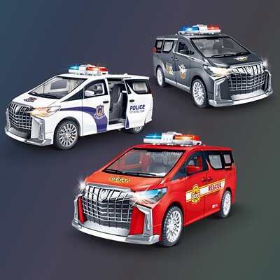 仿真惯性声光MPV警车特警车消防车灯光音乐模型儿童玩具生日礼物