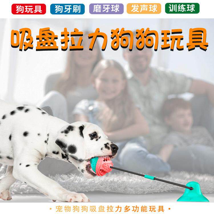 狗狗玩具漏食球吸盘拉力球磨牙棒自嗨解闷宠物用品