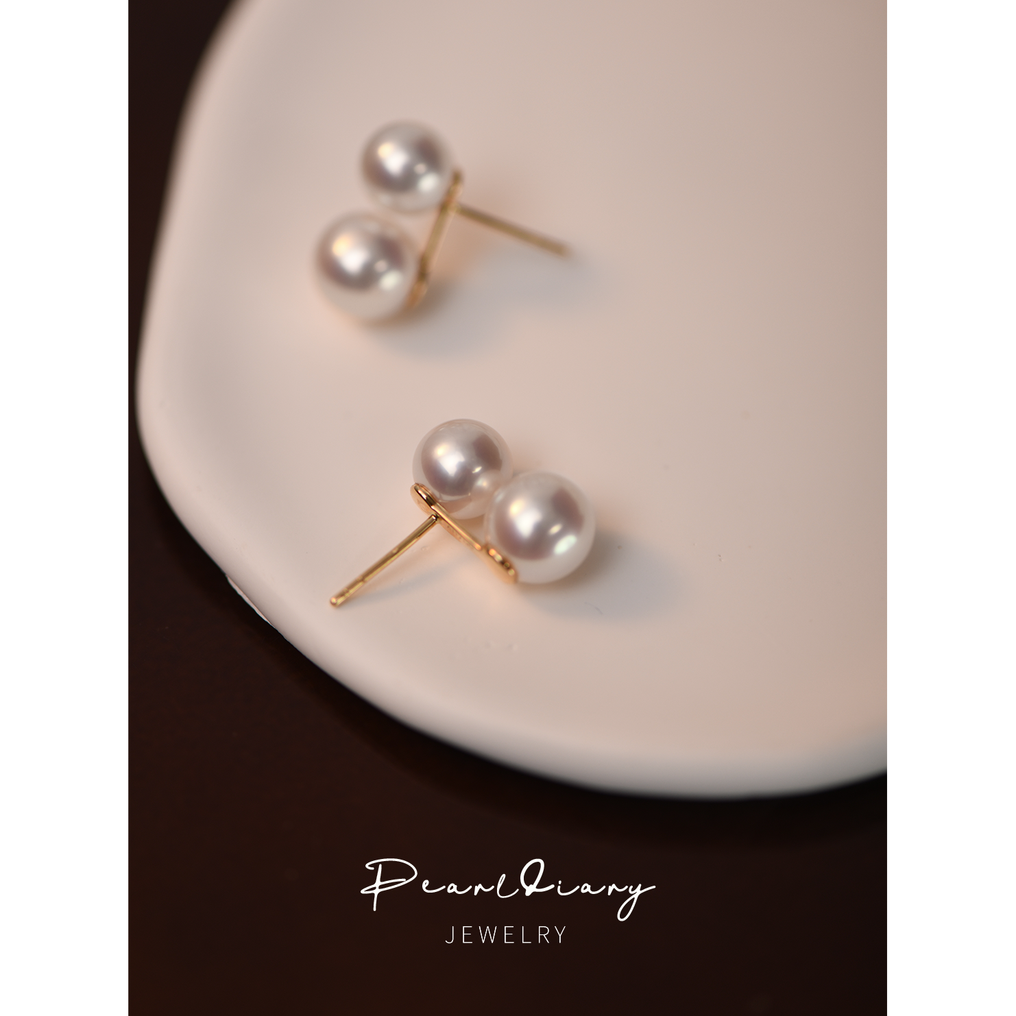 正圆极强光双珠耳钉耳钉