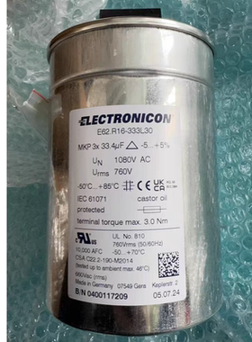 E62.S23-563M30 204M30 ELECTRONICON电容 850v R16-333L30