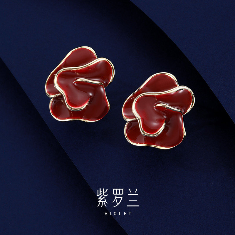 【紫罗兰正版】耳蓉红色耳钉轻奢高档女气质高级感耳饰2025送礼潮,饰品/流行首饰/时尚饰品新,耳钉,淘宝优惠券,粉丝福利购,淘宝优惠卷