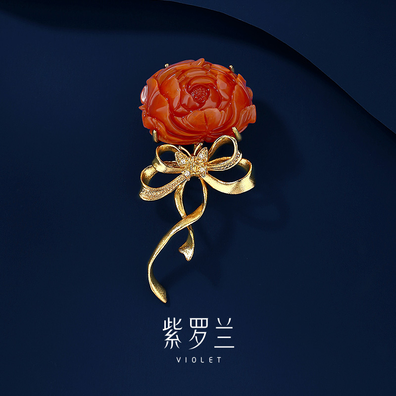 紫罗兰正版牡丹述胸针