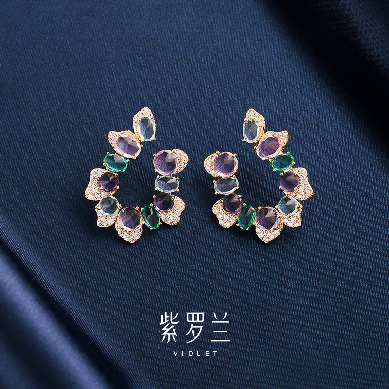 紫罗兰悠悠时尚女耳钉