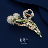 时尚 郁茼发夹女尾夹抓夹花朵款 轻奢发饰生日礼物 紫罗兰正版