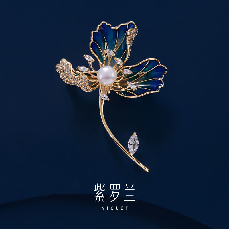 【紫罗兰正版】太荷珍珠胸针精致复古荷花胸花别针送礼2025年新款