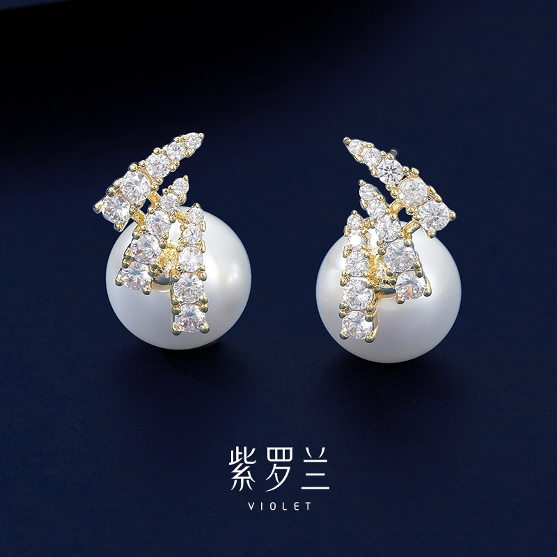 【紫罗兰正版】三晶珠耳环