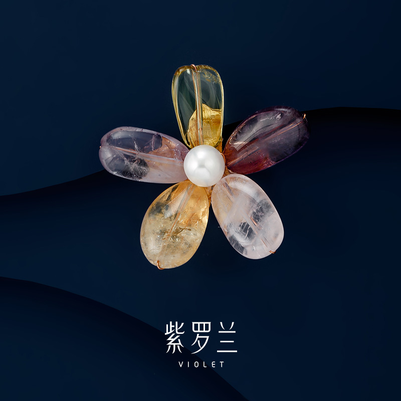 【紫罗兰正版】晶聚花胸针