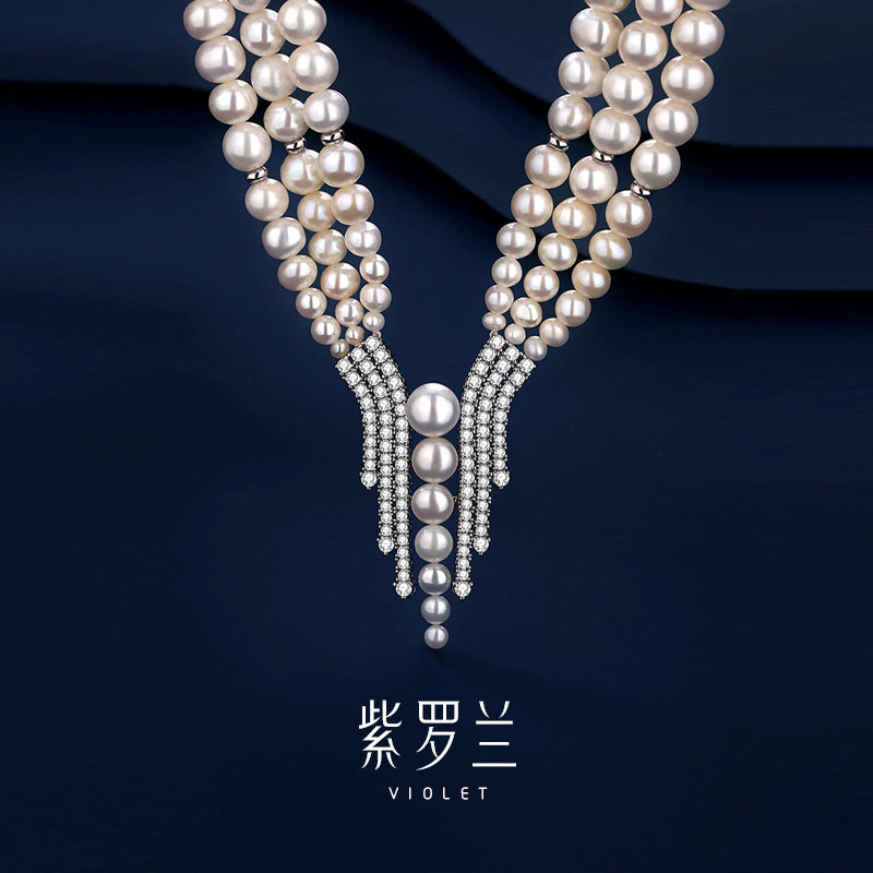【紫罗兰正版】韵然毛衣链高档女奢华多层珍珠项链时尚百搭颈饰,饰品/流行首饰/时尚饰品新,项链,淘宝优惠券,粉丝福利购,淘宝优惠卷
