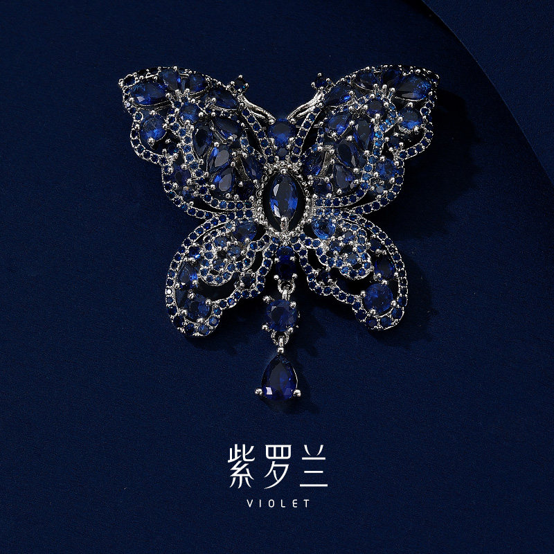 【紫罗兰正版】蓝离蝶胸针高档女蓝色蝴蝶胸花生日礼物潮别针,饰品/流行首饰/时尚饰品新,胸针,淘宝优惠券,粉丝福利购,淘宝优惠卷