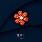 花子述胸针高档女精致马山玉胸花小众设计感别针潮 紫罗兰正版