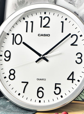 CASIO卡西欧14英寸大挂钟客厅家用时钟静音卧室日式简约石英钟表