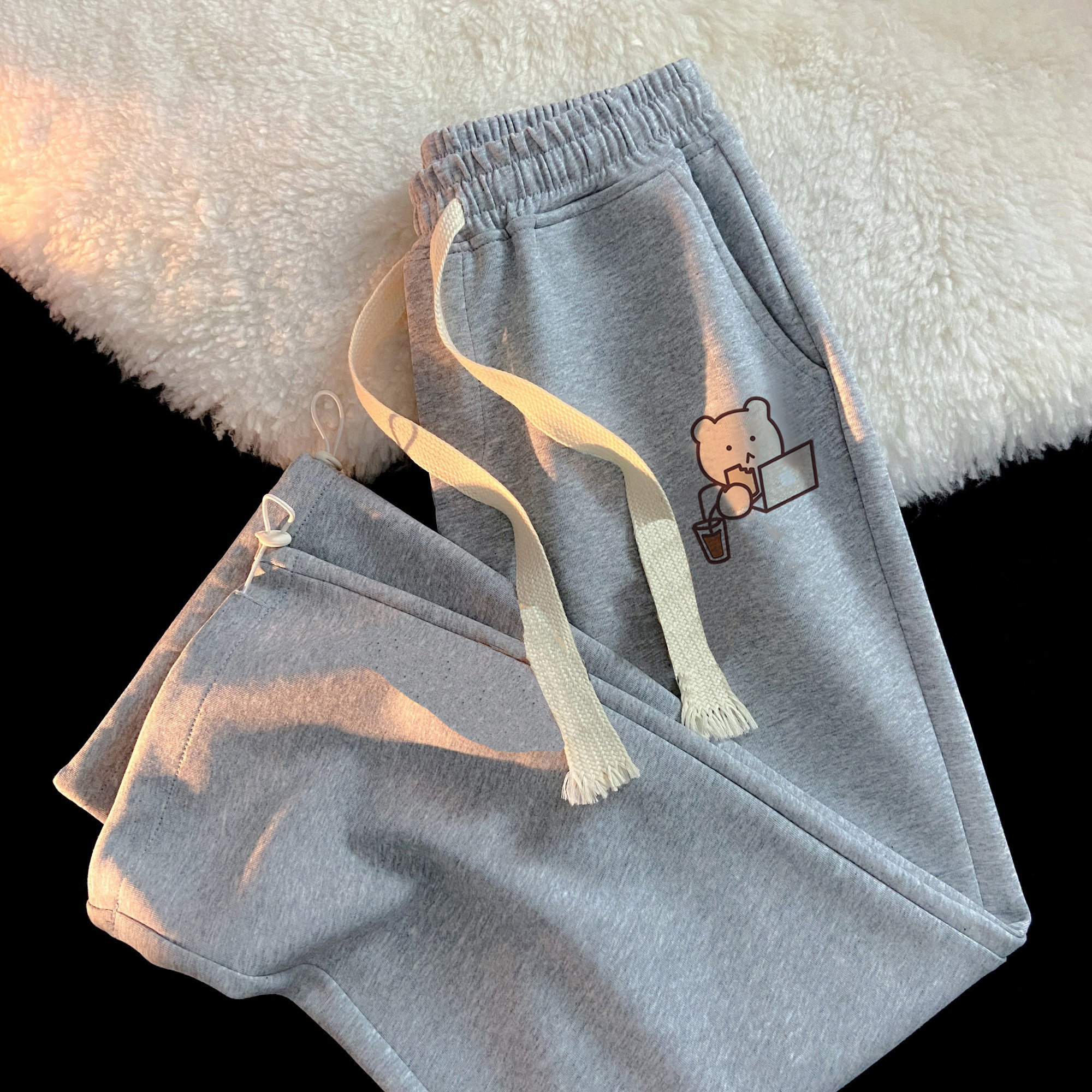 高腰显瘦束脚裤宽松直筒长裤潮