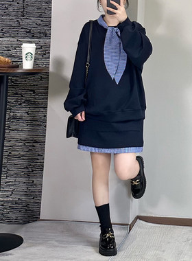 卫衣连衣裙子时尚套装女2025年秋季新款长袖上衣半身裙短裙两件套
