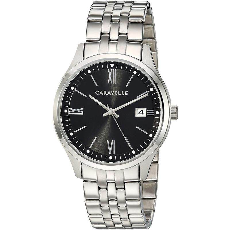 海外购bulova宝路华 caravelle 男士石英不锈钢手表夜光欧美腕表