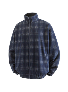 2025千鸟格哈灵顿夹克男秋季美式复古老钱风外套高级感格纹上衣