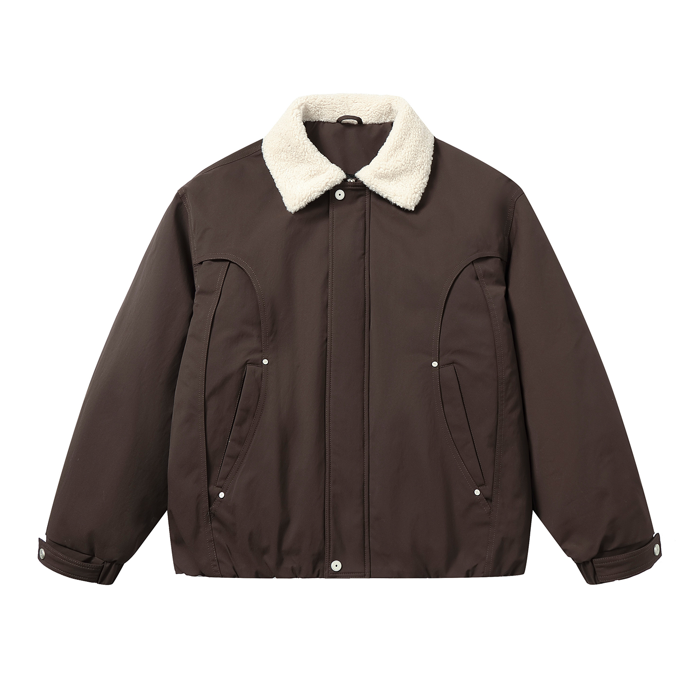 90白鸭绒羽绒服男冬季2025新款休闲加厚保暖拼接羊羔毛领工装外套