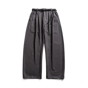 弯刀裤 港风复古设计感绑带西装 裤 男女秋季 子潮 小众直筒阔腿休闲裤