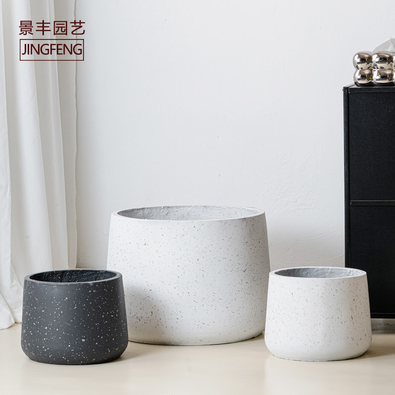 新中式圆形创意水泥花盆客厅阳台盆栽网红高端白色养花盆器简约白,鲜花速递/花卉仿真/绿植园艺,花盆,淘宝优惠券,粉丝福利购,淘宝优惠卷