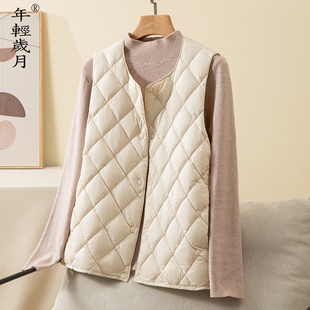 轻薄羽绒马甲女短款 内胆白鸭绒小个子配大衣内穿打底背心内搭马夹