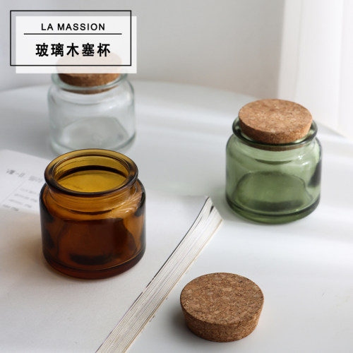 治愈系木塞玻璃杯创意蜡烛容器
