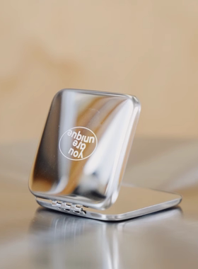 Heymen黑门 独自美丽 原创设计便携随身翻盖折叠钛钢化妆小镜子